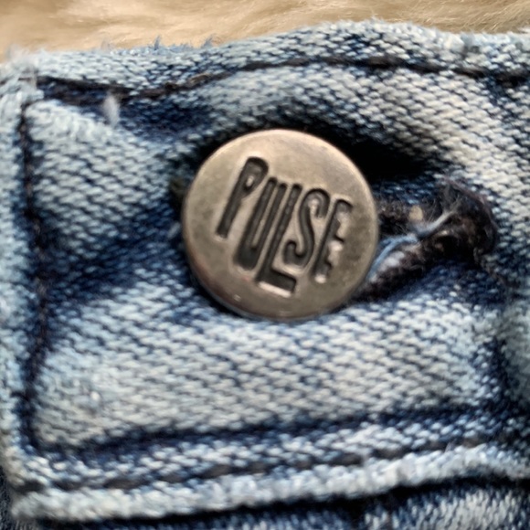 Vtg 80s Pulse acid wash Extreme high waist Skinny Stretch denim Jeans 25 waist - Picture 5 of 11